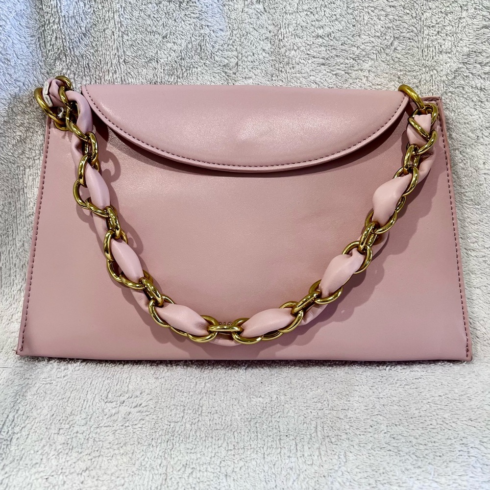Enrico Coveri Blush Pink Chain Strap Shoulder Bag NWT Gold Hardware